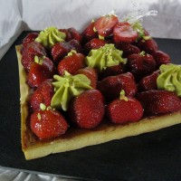 Tarte aux fraises et à la pistache